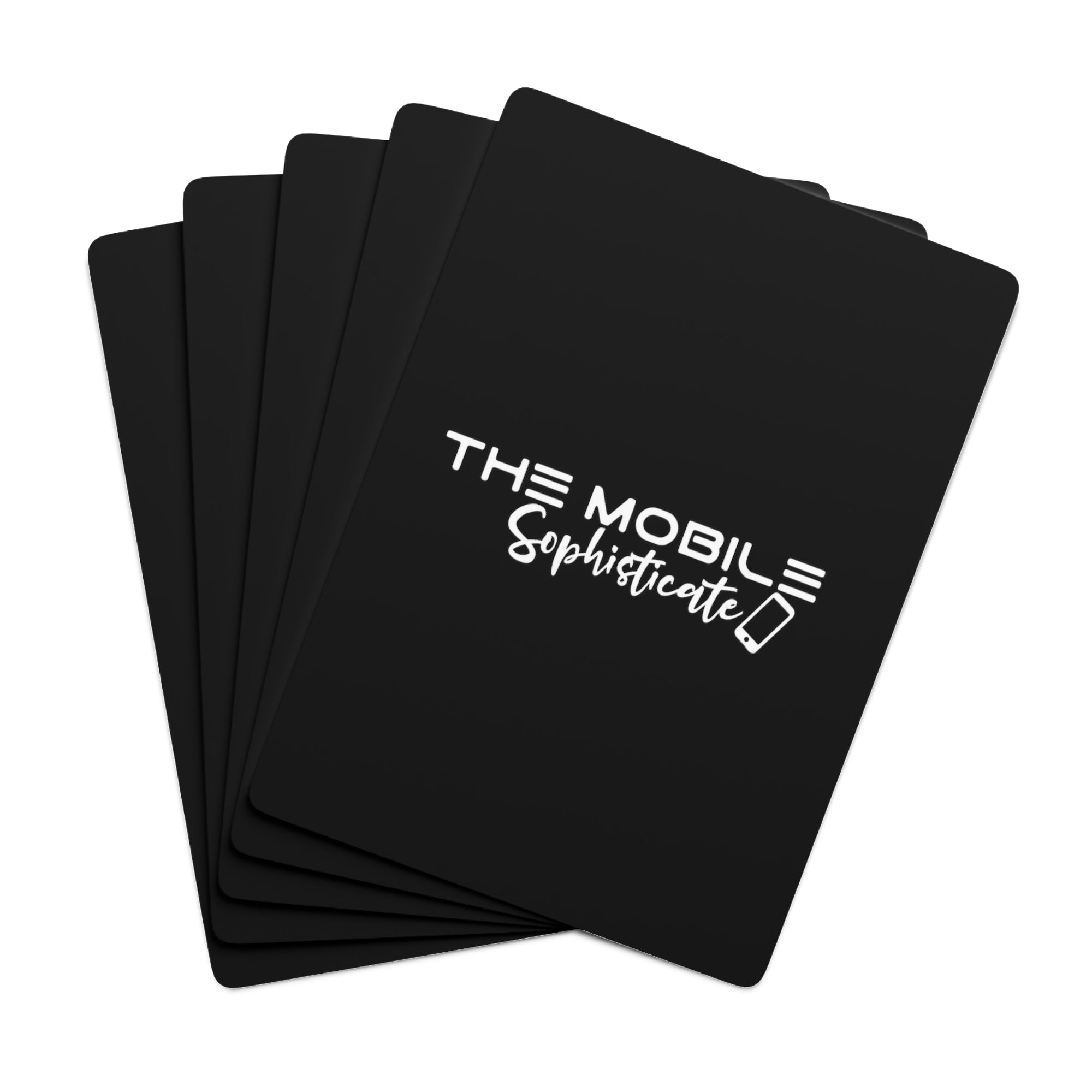 The Mobile Sophisticate White Logo - Black Deck of Cards