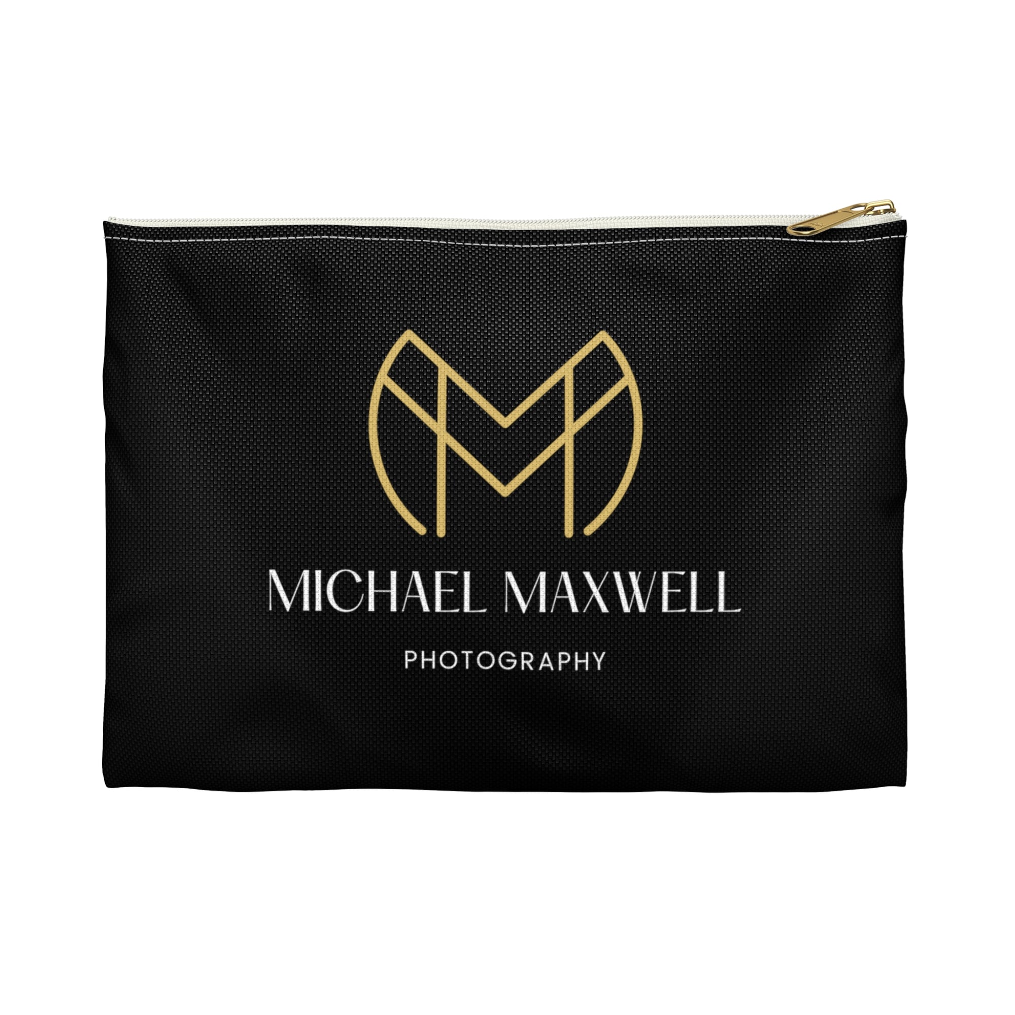 Michael Maxwell Photography - Elegant Gold & White Script Edition - Accessory Pouch