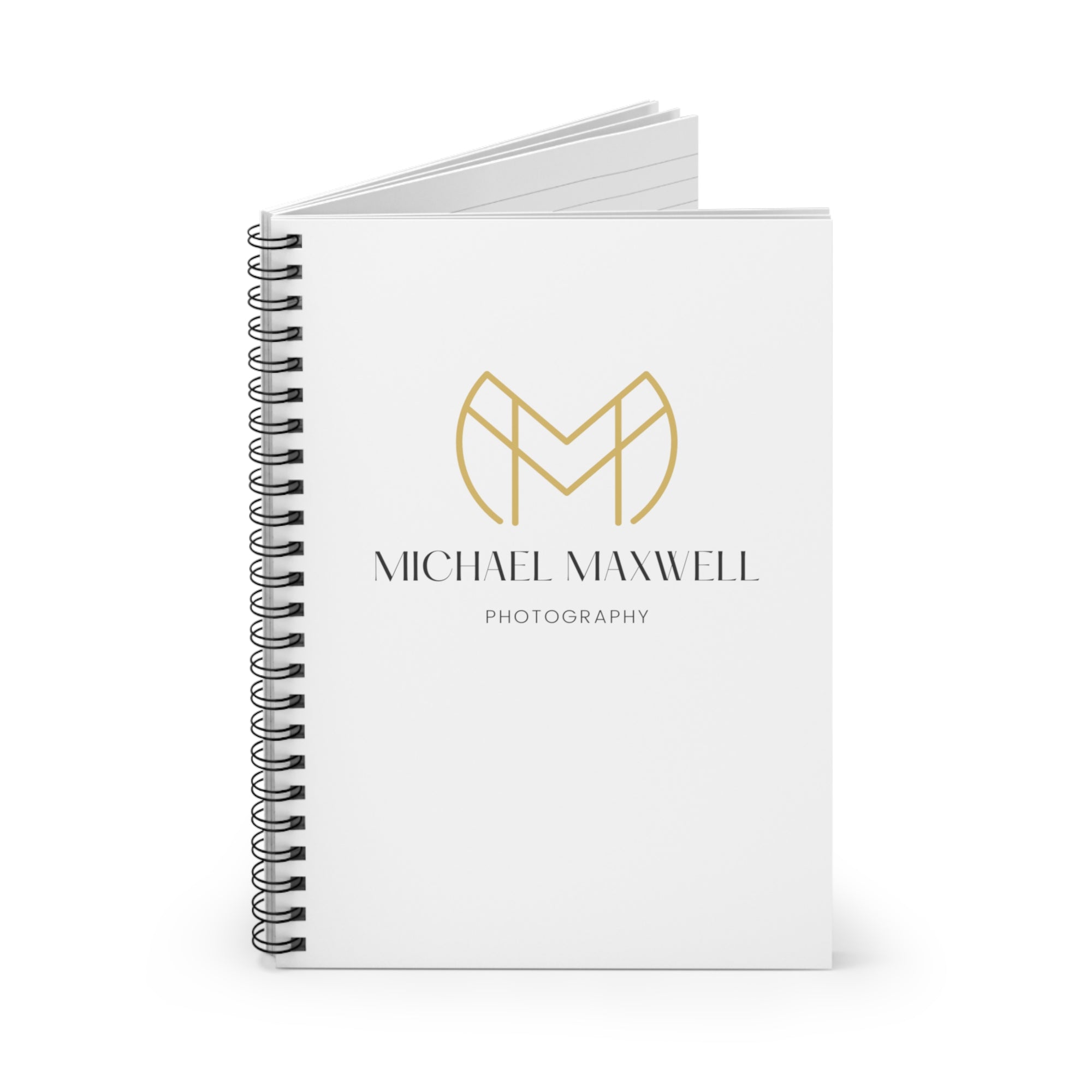 Michael Maxwell Photography - Magic Gold & Gray Script Edition - Spiral Notebook - Ruled Line