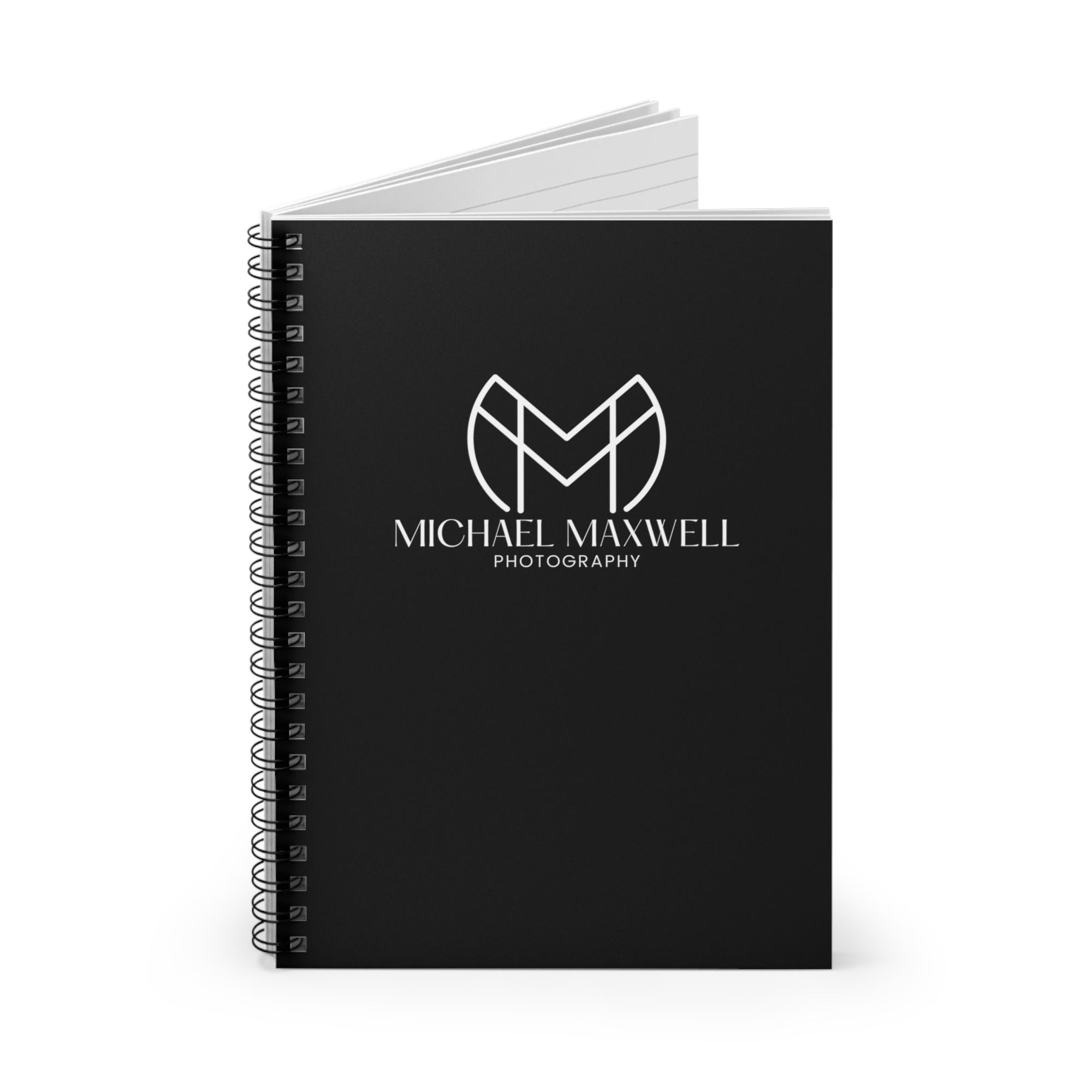 Michael Maxwell Photography - Classic White Script Edition - Spiral Notebook - Ruled Line